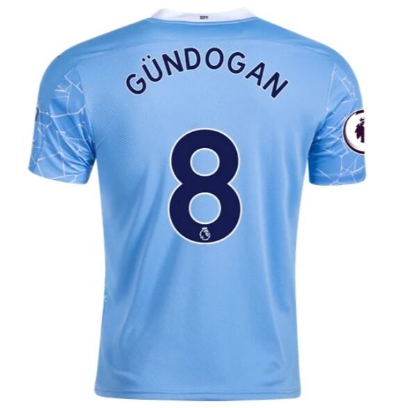 Manchester City Home Kit Soccer Jersey ILKAY GÜNDOĞAN #8 2020/21